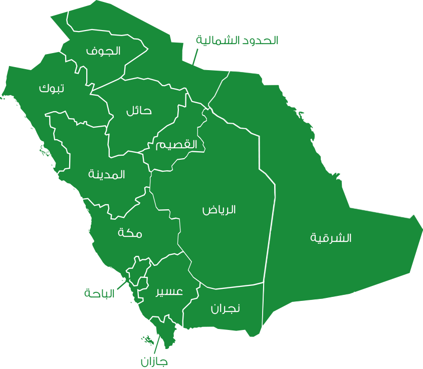 Saudi Arabia service areas map